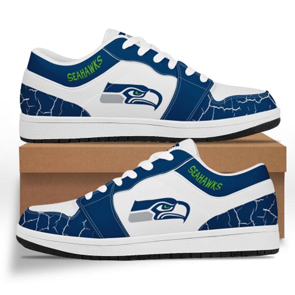 Men's Seattle Seahawks AJ Low Top Leather Sneakers 002